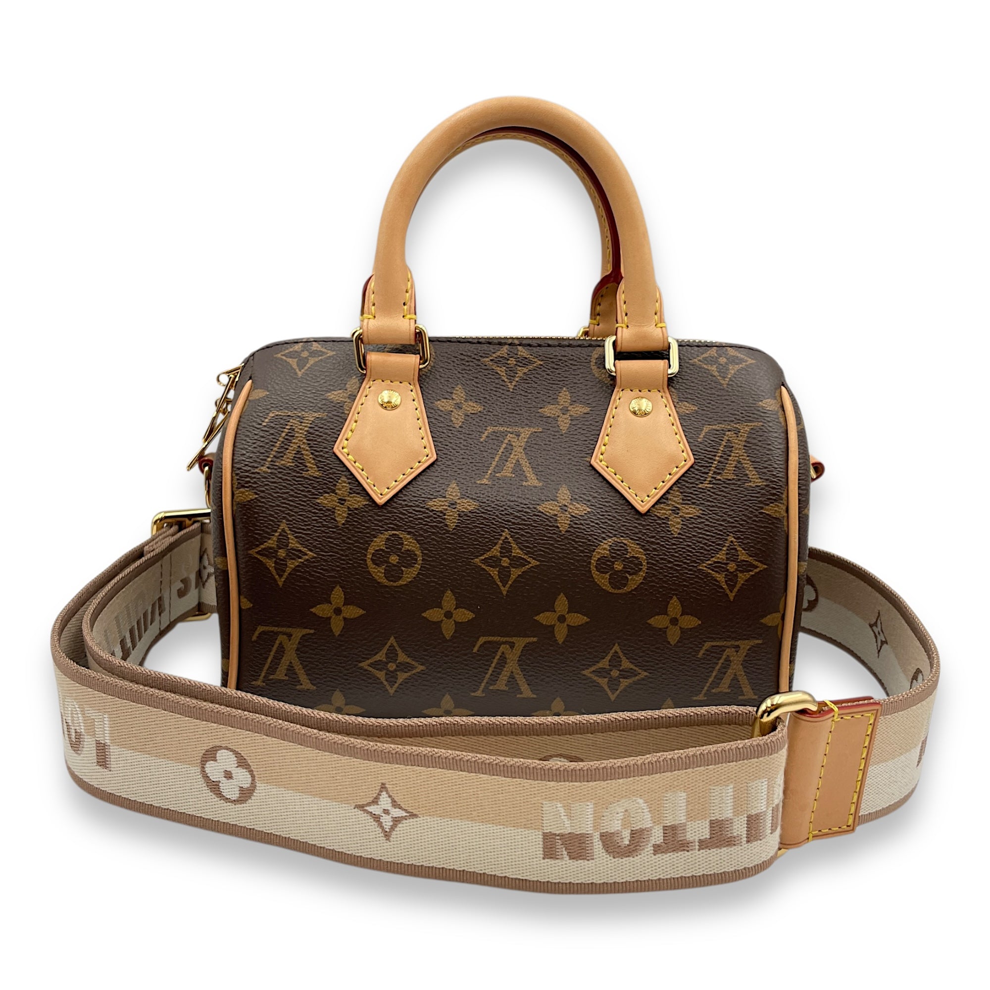 Monogram Speedy 20 Brown Monogram Crossbody Bag in Coated Canvas, Gold hardware