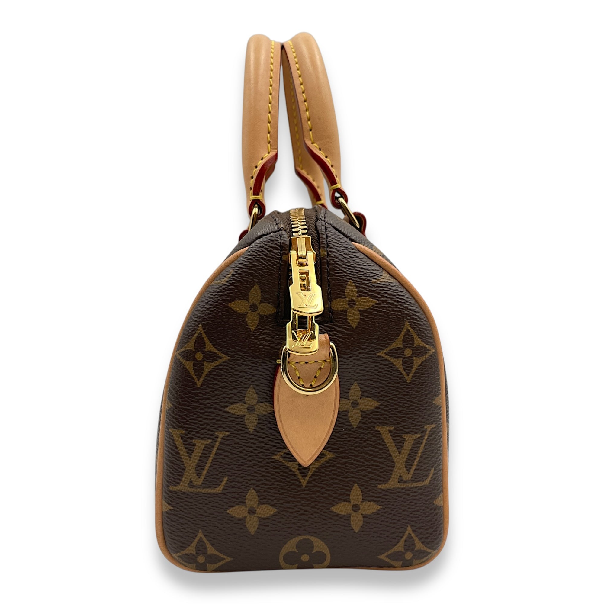 Monogram Speedy 20 Brown Monogram Crossbody Bag in Coated Canvas, Gold hardware