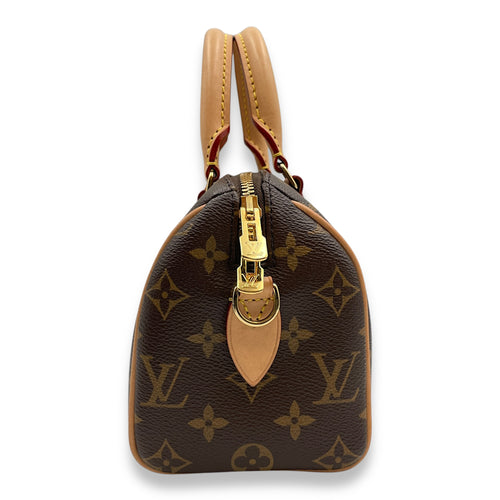 Monogram Speedy 20 Brown Monogram Crossbody Bag in Coated Canvas, Gold hardware