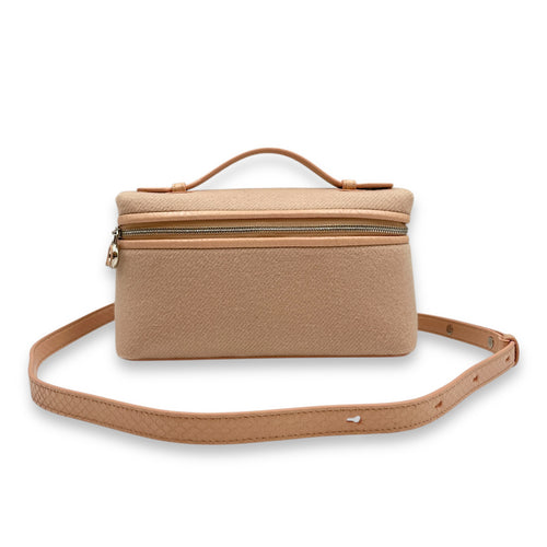 Extra Pocket 19 Pale Pink Top Handle Bag in cashmere/python, Silver hardware