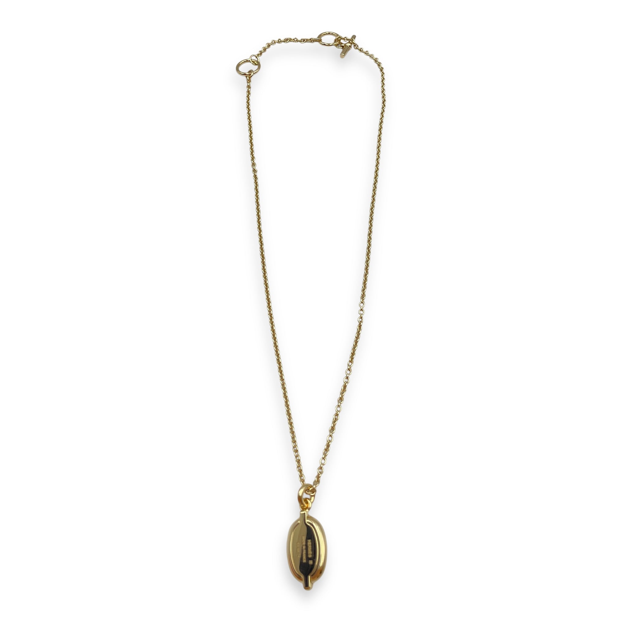 Maillon, Small Model Mini Black Necklace , Gold hardware