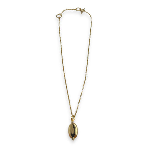 Maillon, Small Model Mini Black Necklace , Gold hardware