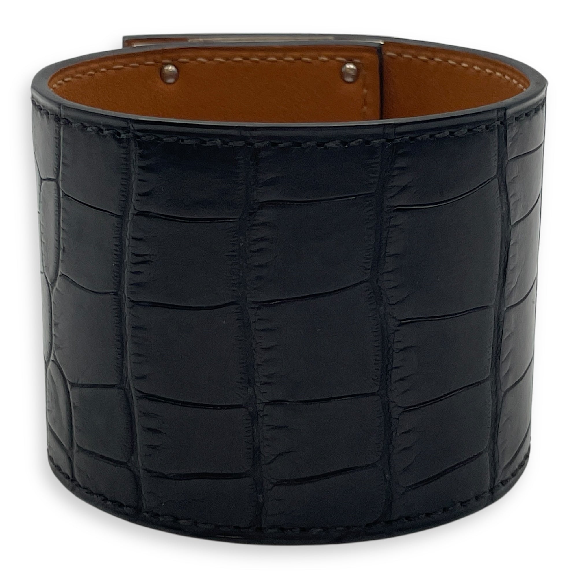 Kelly Dog Extreme Small Black Bracelet in Matte Alligator, Palladium hardware