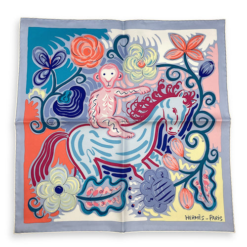 Le Cheval De Kazumi 45 Blue/Multi-Color Scarf