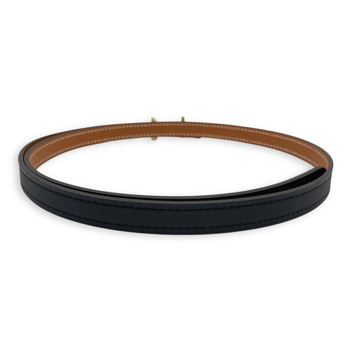 Ancre 13mm by 75cm Black/Gold Belt in Epsom/Swift, Gold hardware