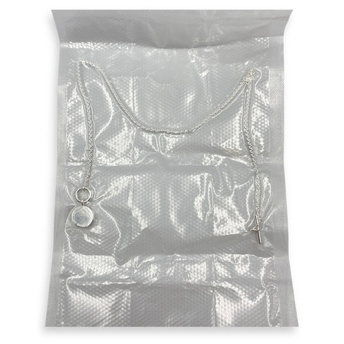 Amulettes Hermes Ex-Libris Silver Hardware Necklace