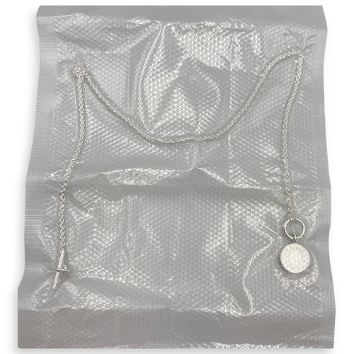 Amulettes Hermes Ex-Libris Silver Hardware Necklace
