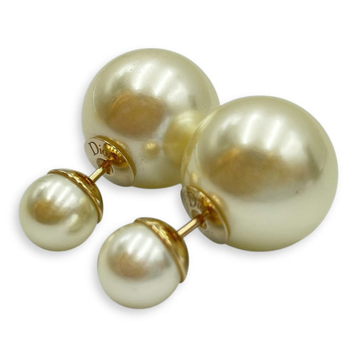 Dior Tribales Pearl Earrings in Gold Hardware