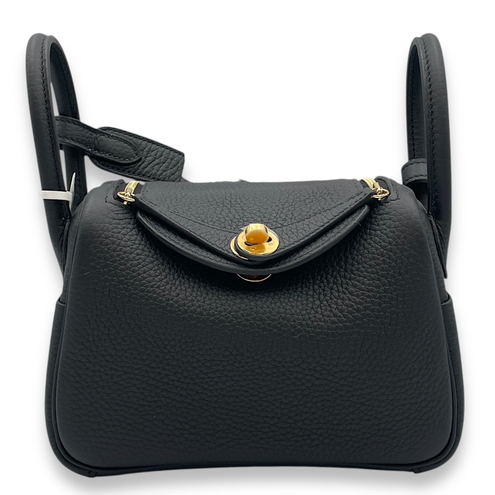 即納【HERMES】上品×ブラックレザー☆ピアス Epure Equestre LM HERMES☆エルメス オーケリーピアス☆ブラック×シルバー