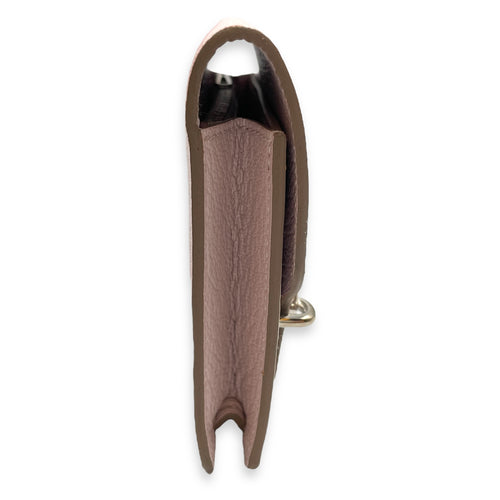 Roulis Slim Mauve Pale Wallet in Chevre Mysore, Palladium hardware