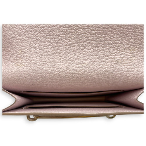 Roulis Slim Mauve Pale Wallet in Chevre Mysore Palladium hardware