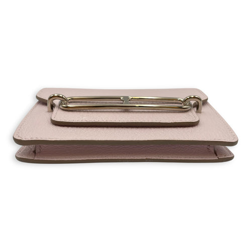 Roulis Slim Mauve Pale Wallet in Chevre Mysore, Palladium hardware