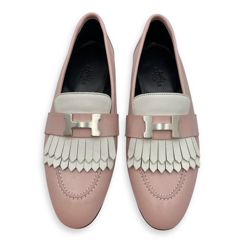 Paris 36 Rose Porcelaine/Blanc Loafers in Calfskin, Palladium hardware