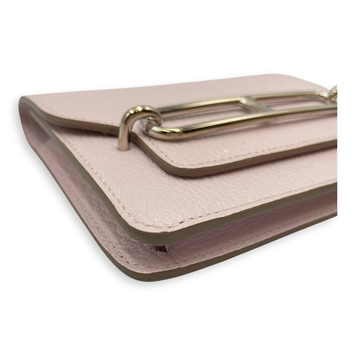 Roulis Slim Mauve Pale Wallet in Chevre Mysore Palladium hardware