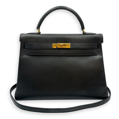 Kelly 32 Black in Ardennes, Gold hardware