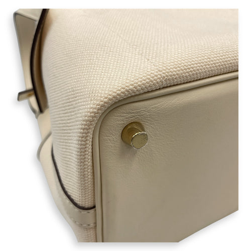 Picotin Pocket 18 Nata in Swift/Toile, Gold hardware