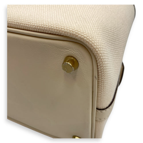 Picotin Pocket 18 Nata in Swift/Toile, Gold hardware