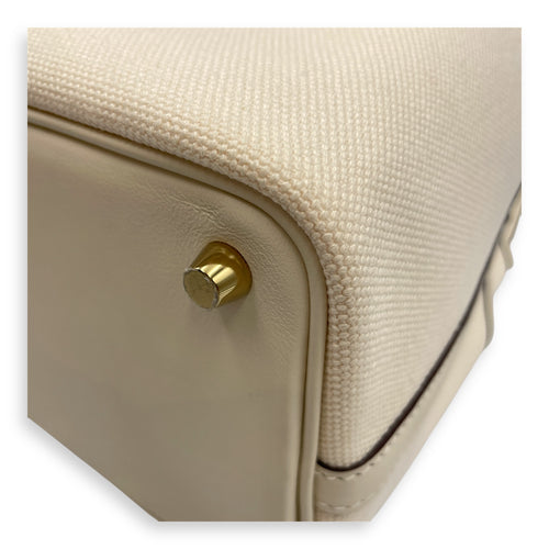Picotin Pocket 18 Nata in Swift/Toile, Gold hardware