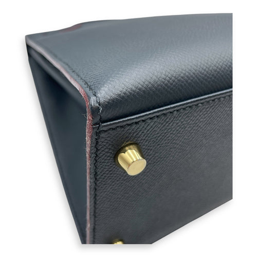 Sellier Kelly 28 Blue Indigo in Epsom Gold hardware