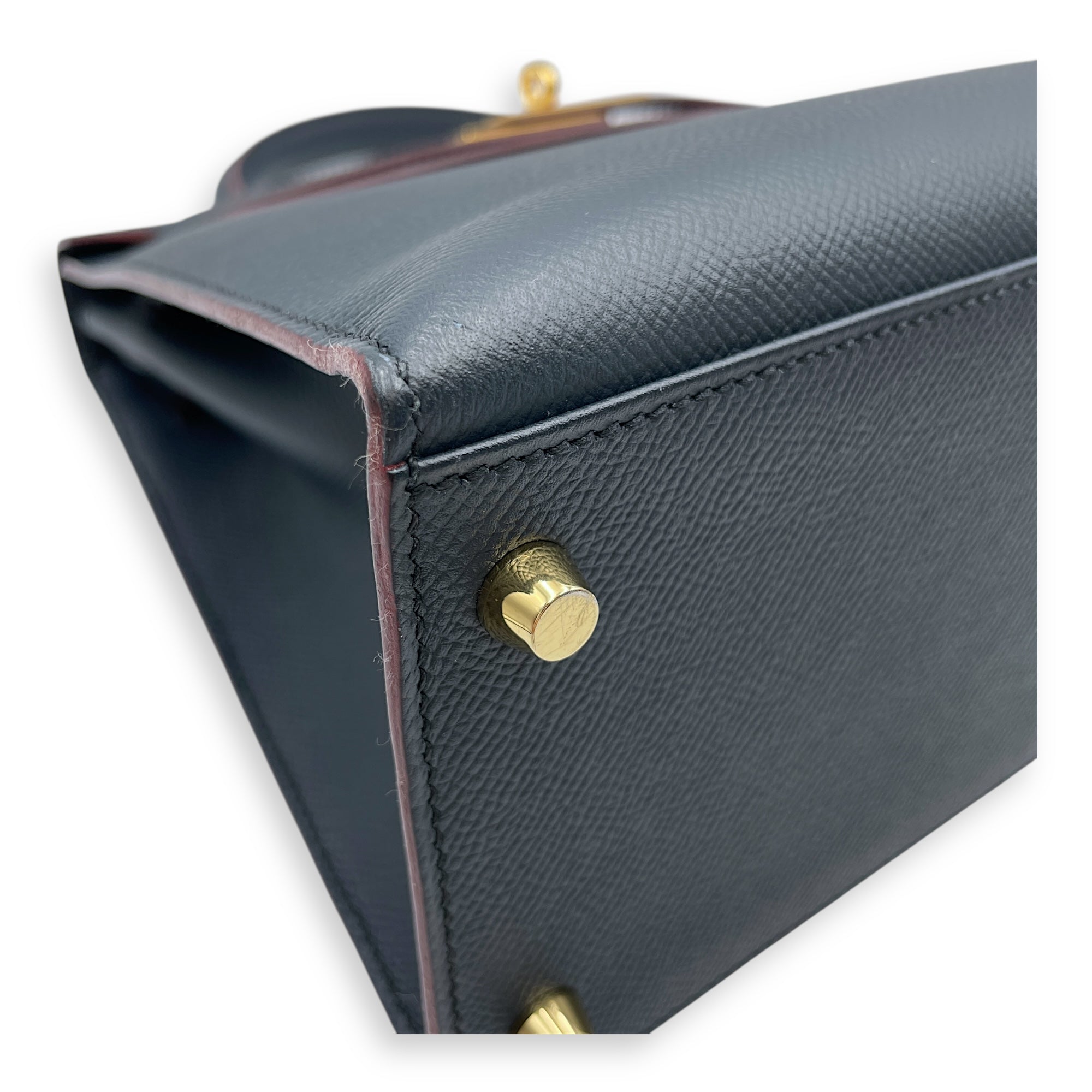 Sellier Kelly 28 Blue Indigo in Epsom, Gold hardware