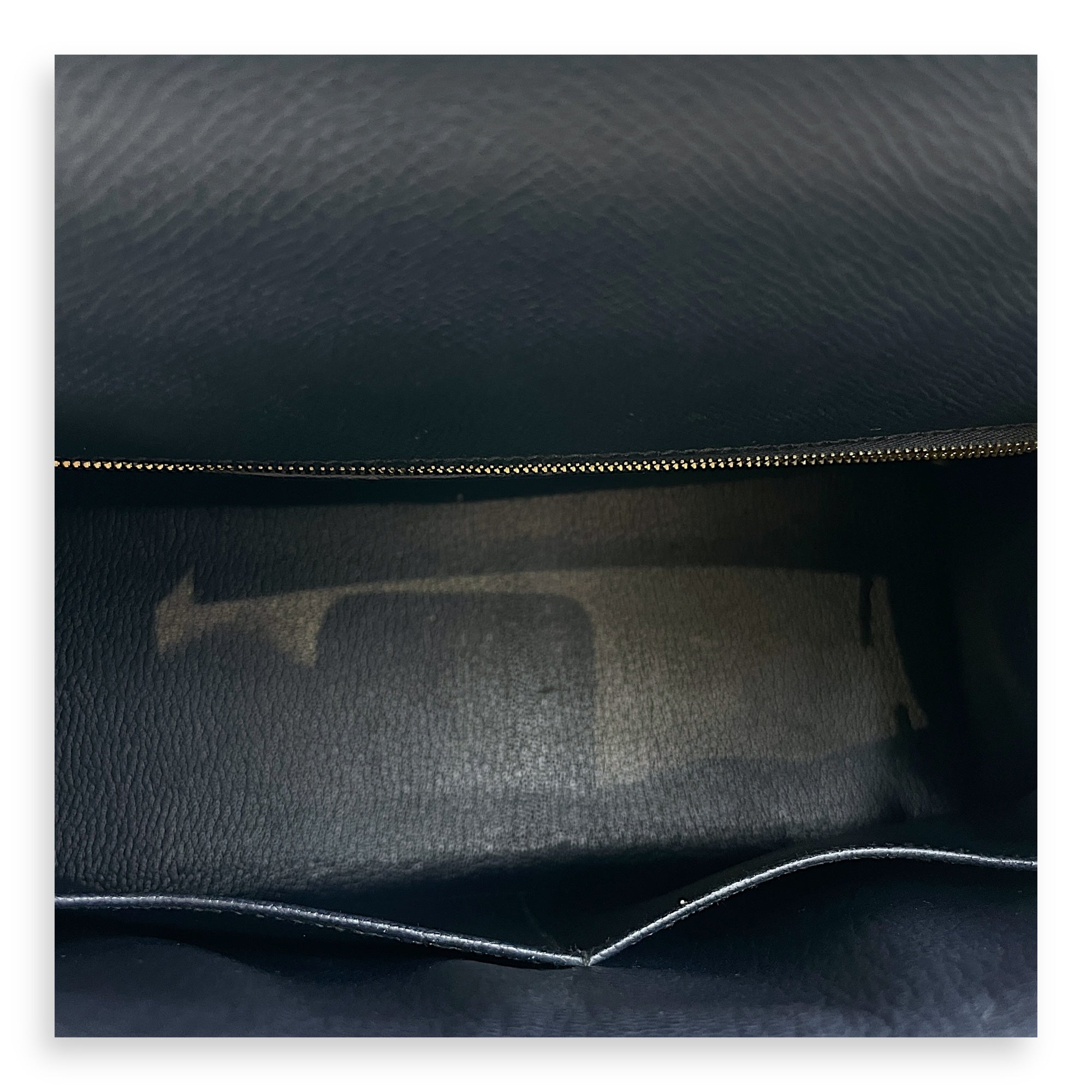 Sellier Kelly 28 Blue Indigo in Epsom, Gold hardware