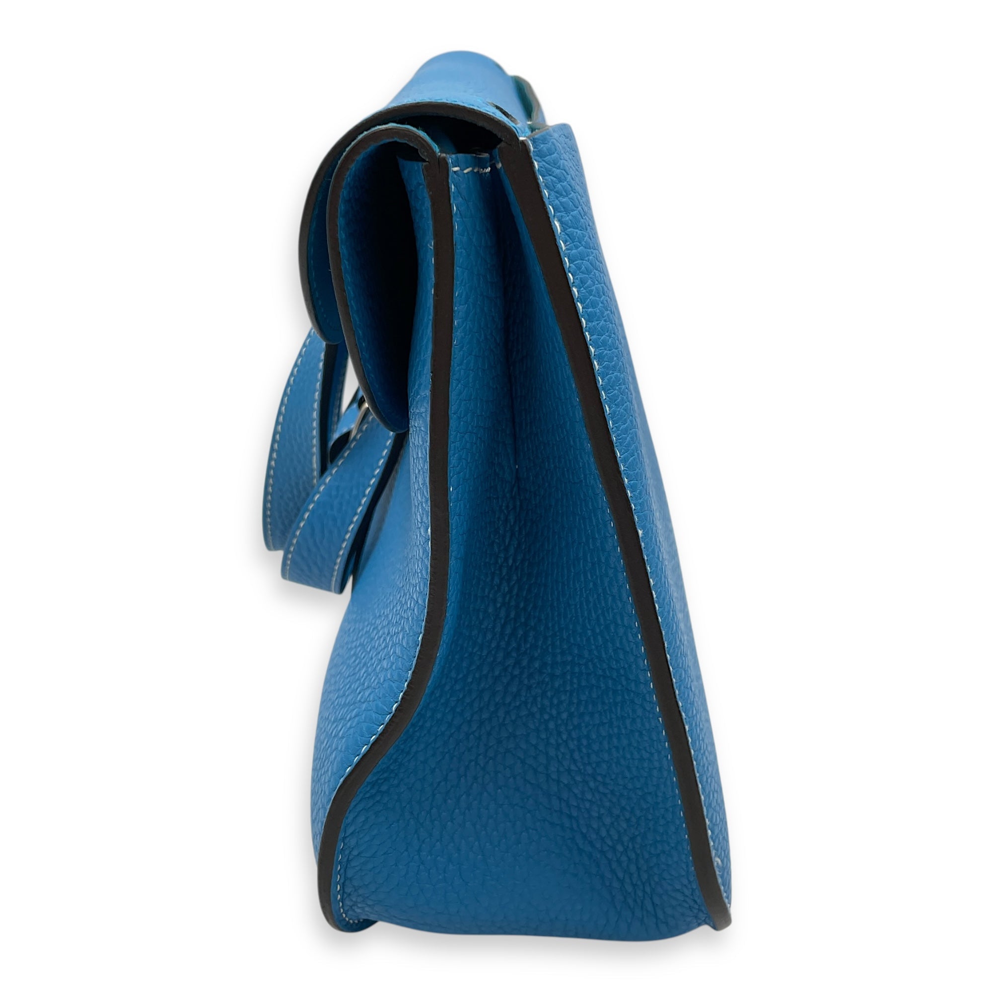 Hermès Halzan 31 Blue Zanzibar in Clemence Palladium hardware