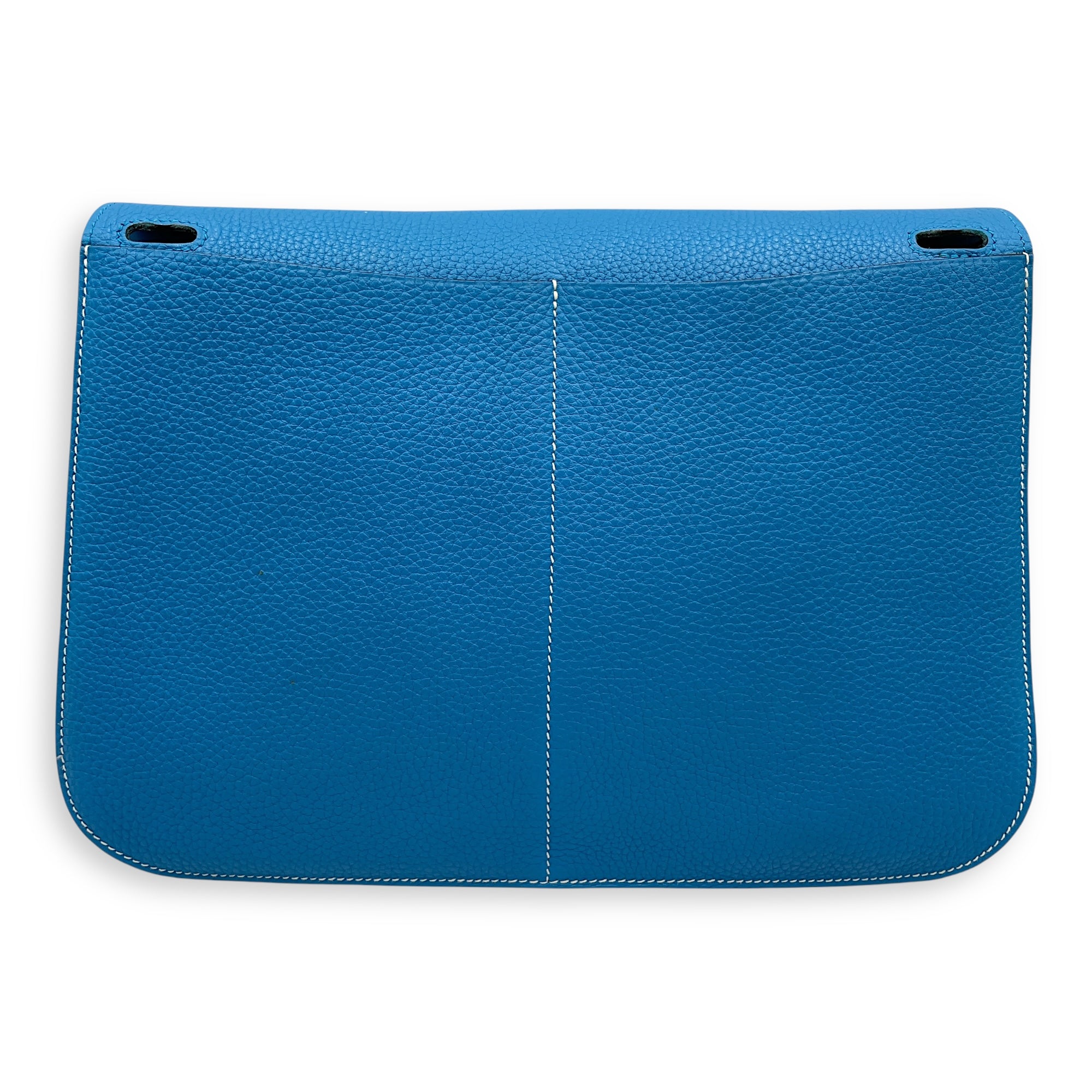 Hermès Halzan 31 Blue Zanzibar in Clemence Palladium hardware