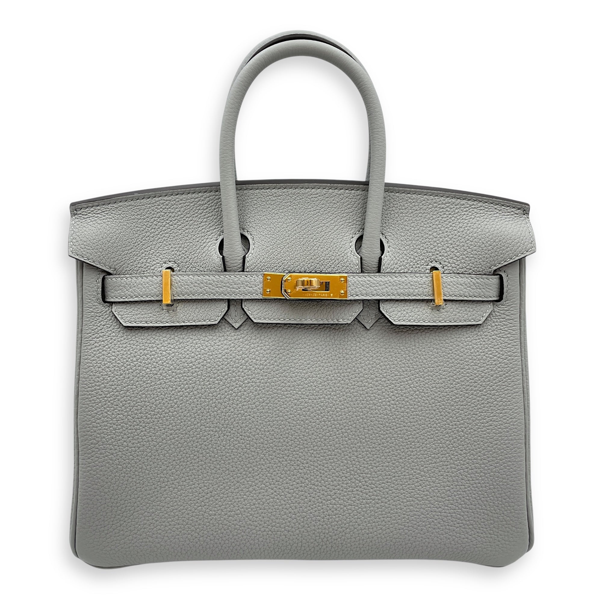 Birkin 25 Blue Glacier in Togo, Gold hardware