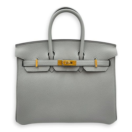Birkin 25 Blue Glacier in Togo, Gold hardware