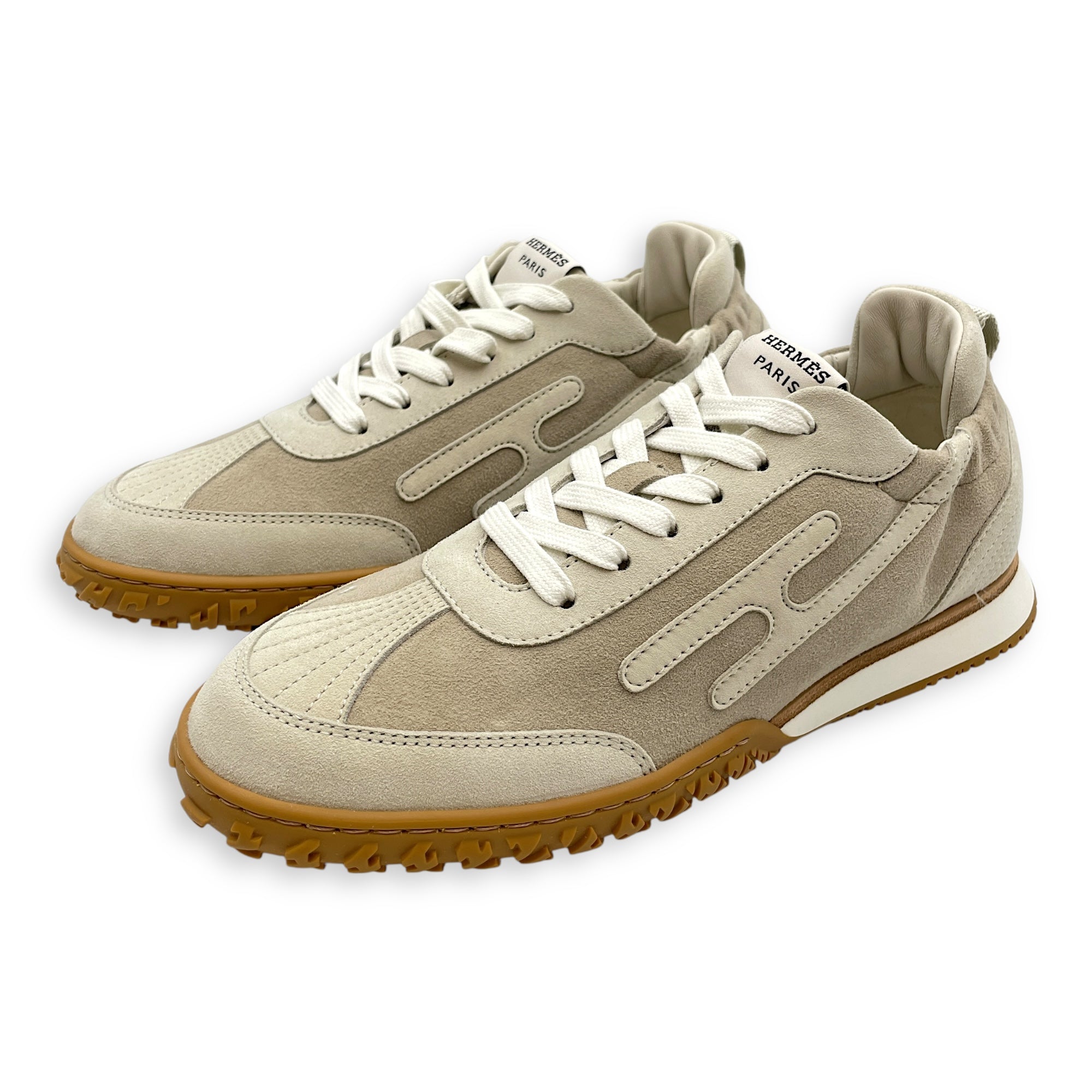 Jet 37 Beige Esquisse/Glaise Sneakers in Suede Leather