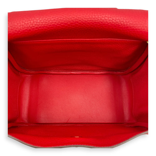 Lindy 26 Rouge Casaque in Clemence, Gold hardware