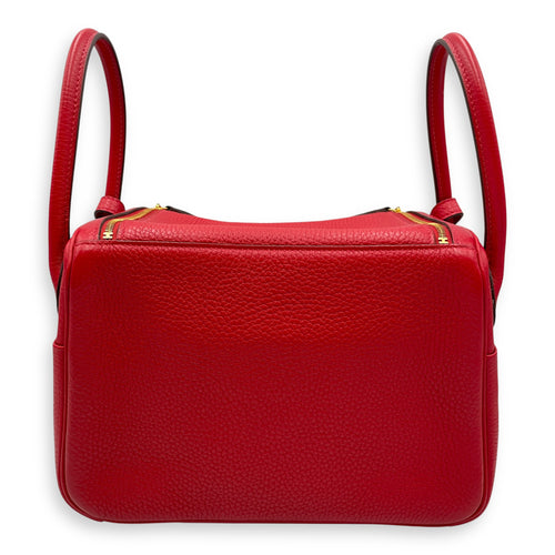Lindy 26 Rouge Casaque in Clemence, Gold hardware