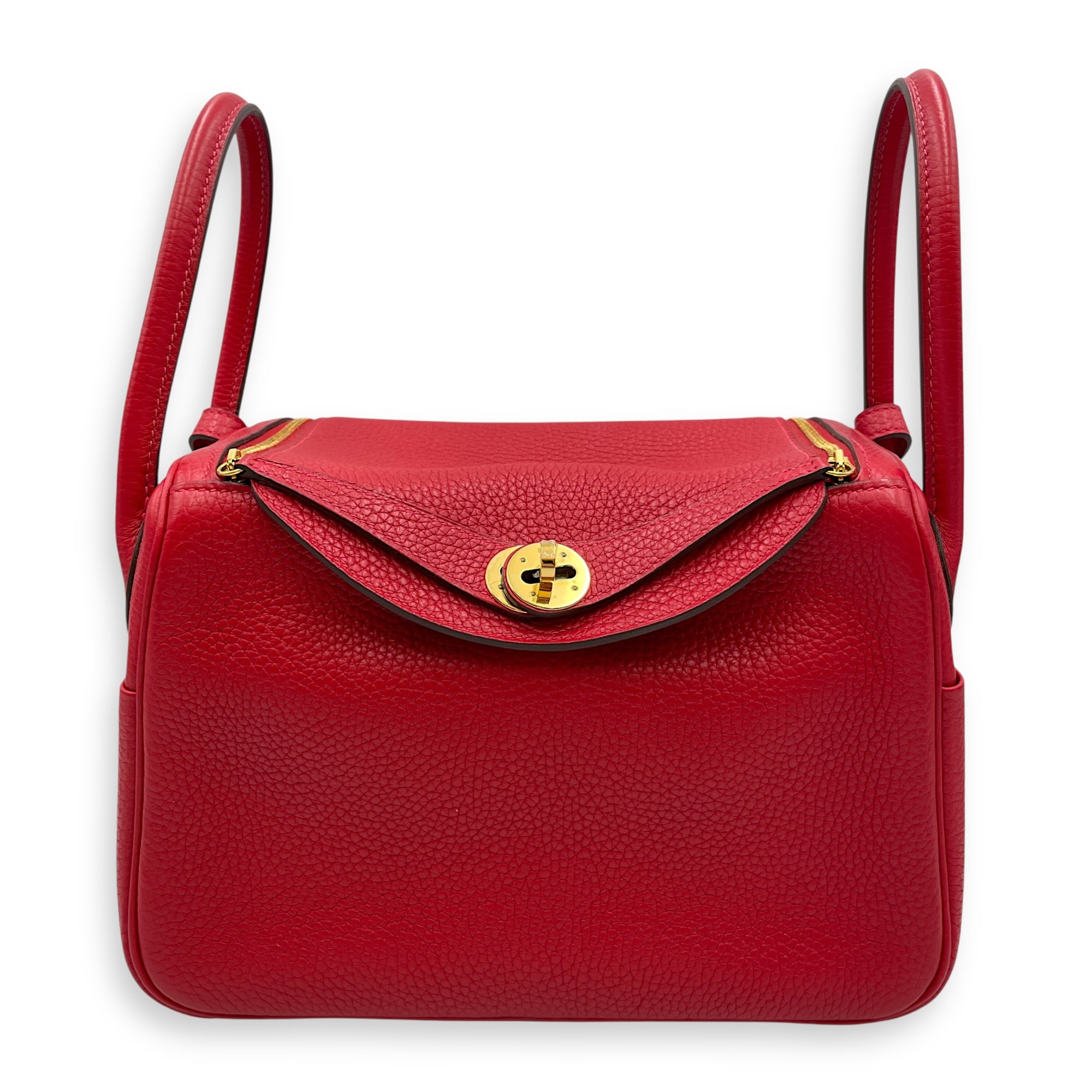 Lindy 26 Rouge Casaque in Clemence, Gold hardware