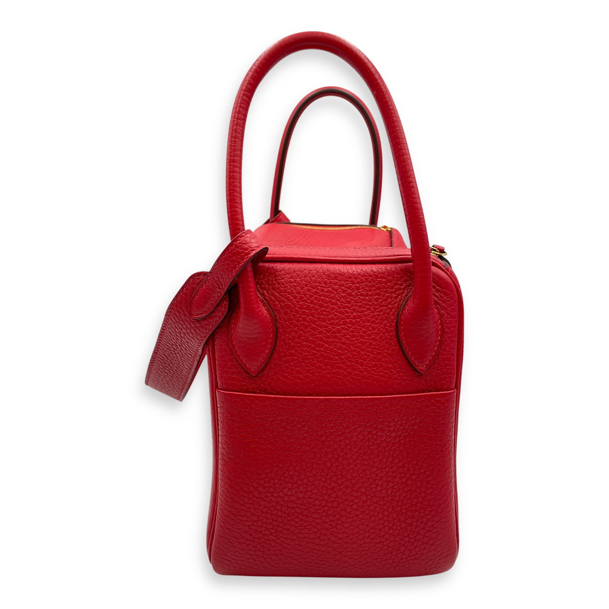 Lindy 26 Rouge Casaque in Clemence, Gold hardware