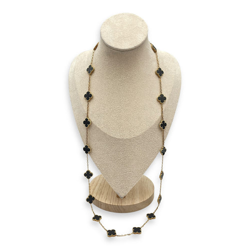 Vintage Alhambra, 20 Motifs Long Necklace in Onyx