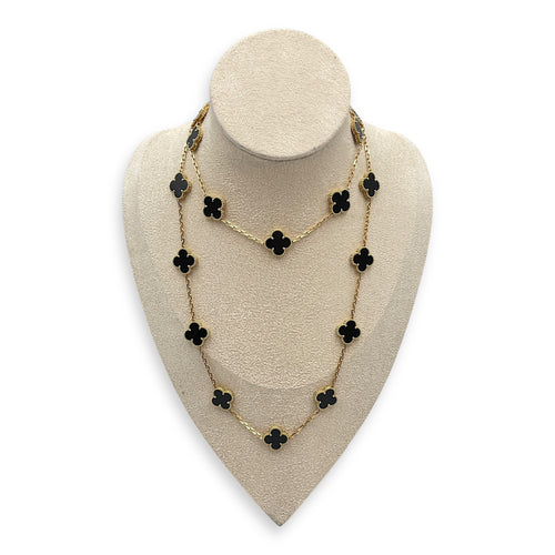 Vintage Alhambra, 20 Motifs Long Necklace in Onyx