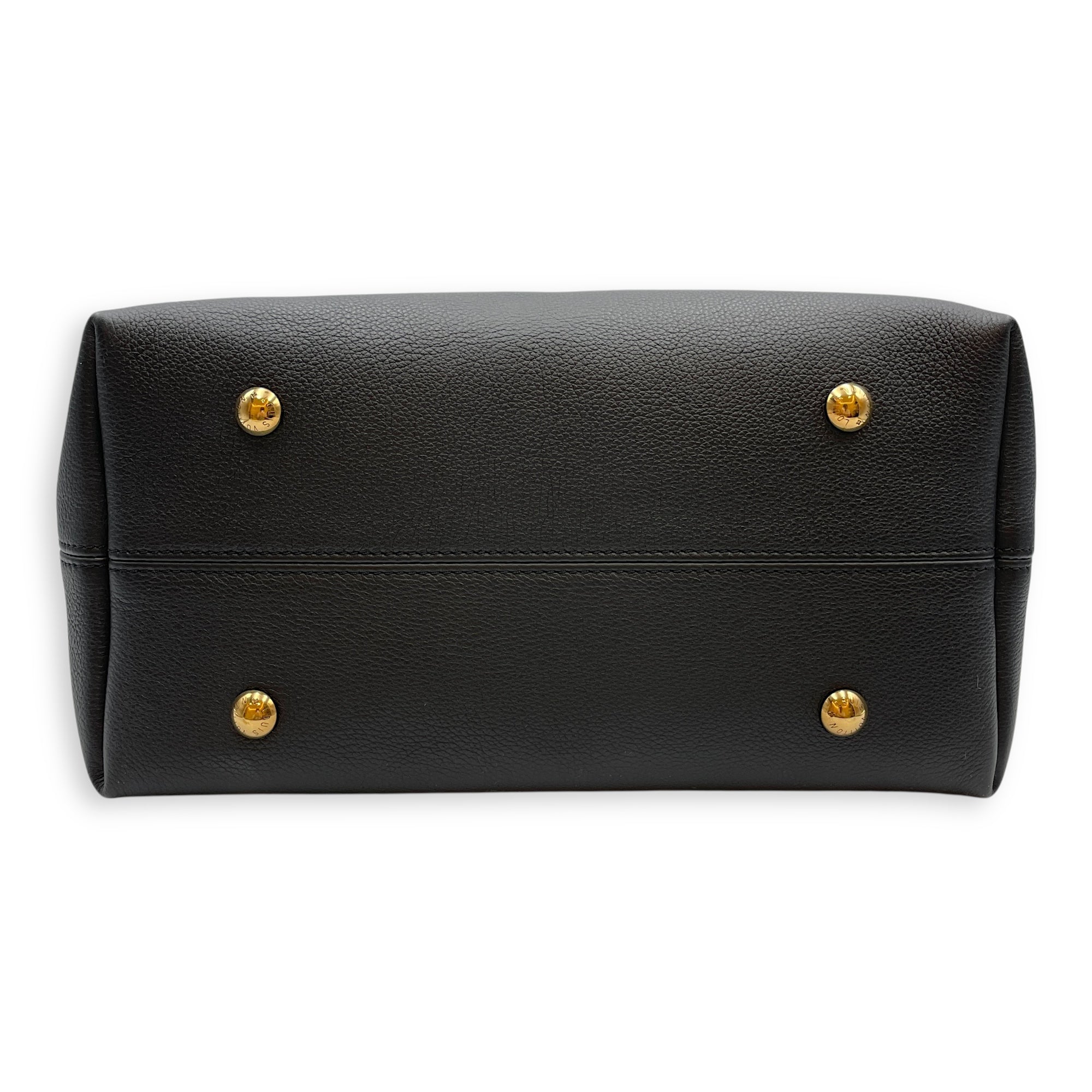 Low Key Hobo MM Black Shoulder Bag in Calfskin, Gold hardware