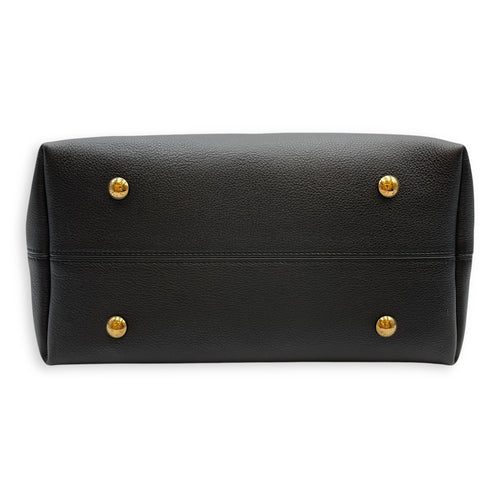 Low Key Hobo MM Black Shoulder Bag in Calfskin, Gold hardware