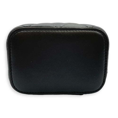 Vanity Case with Pearl Strap Black Crossbody Bag in Lambskin Gold hardware
