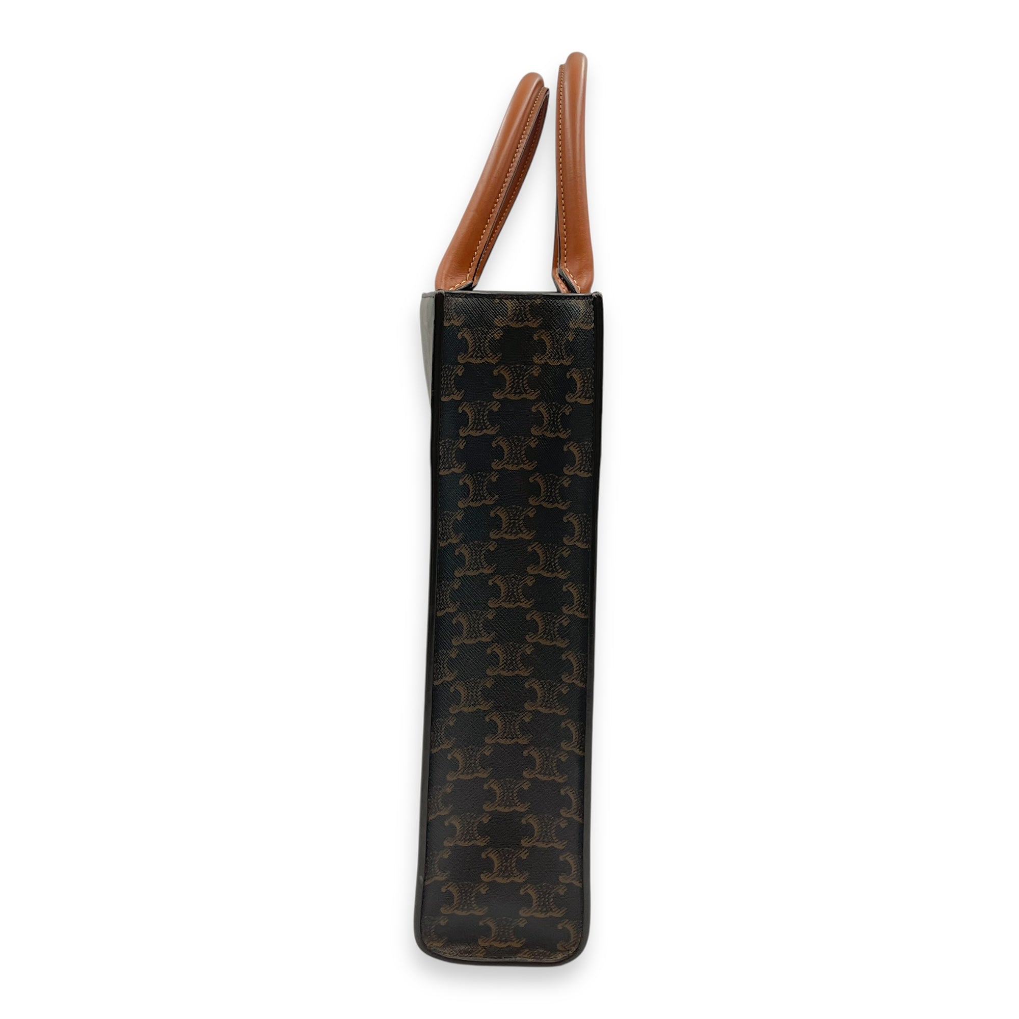 Vertical Cabas in Triomphe Canvas Brown Shoulder Bag in Canvas, Gold hardware