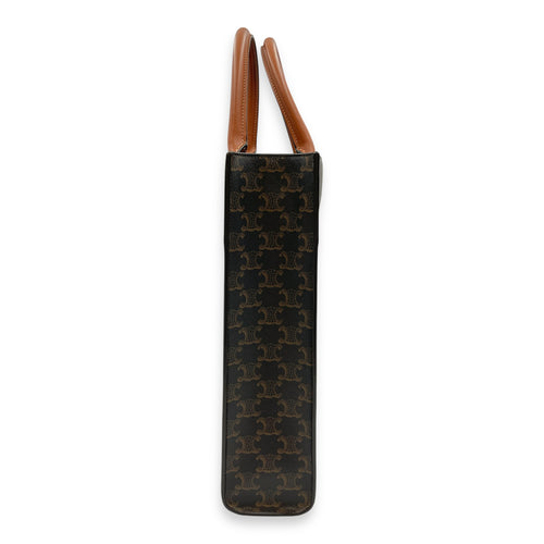 Vertical Cabas in Triomphe Canvas Brown Shoulder Bag in Canvas, Gold hardware
