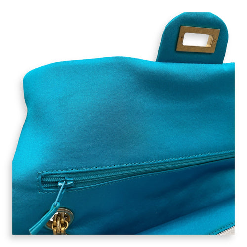 Reissue Seasonal Double Flap Blue Shoulder Bag in Satin Gold hardware CL2507-14034 9
