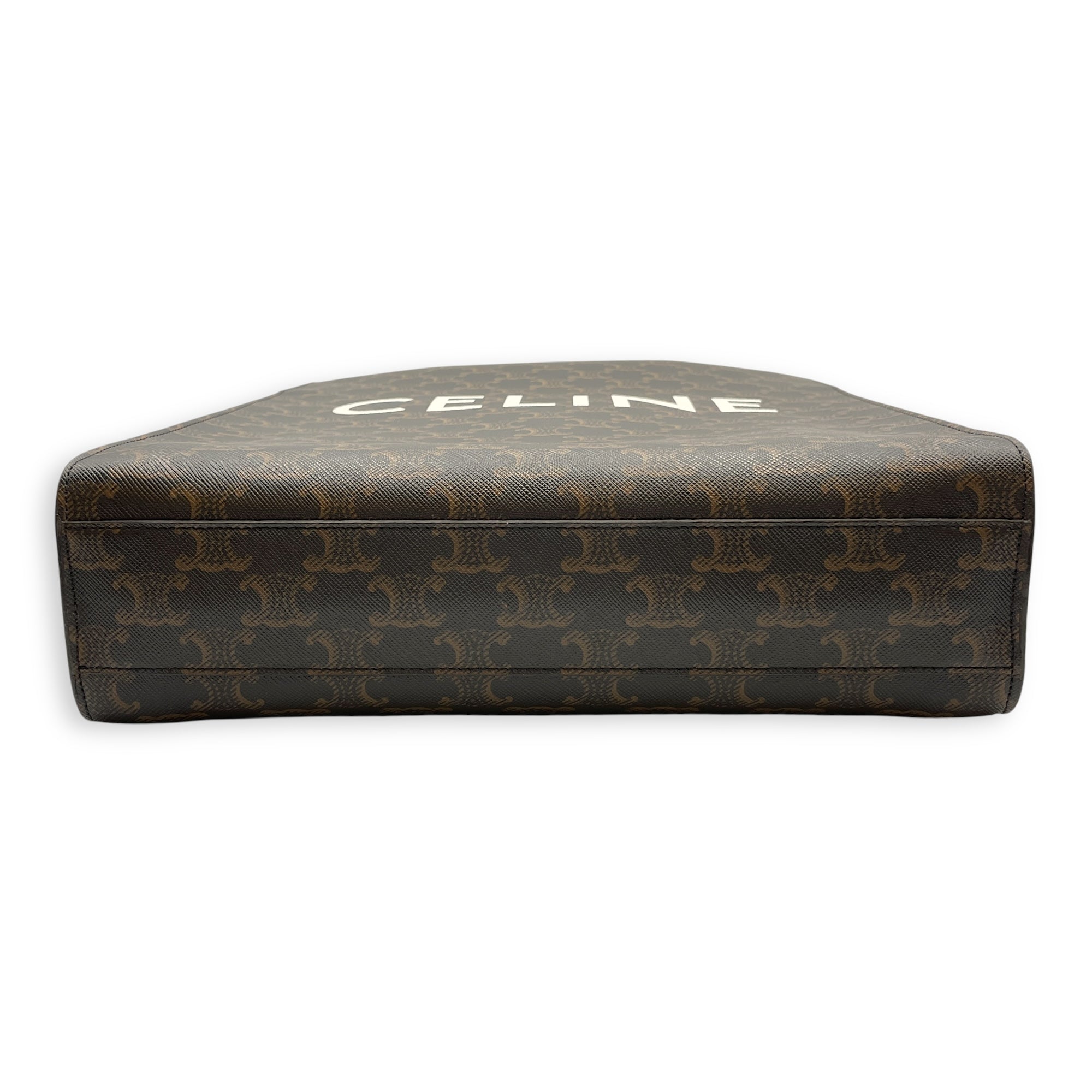 Vertical Cabas in Triomphe Canvas Brown Shoulder Bag in Canvas, Gold hardware