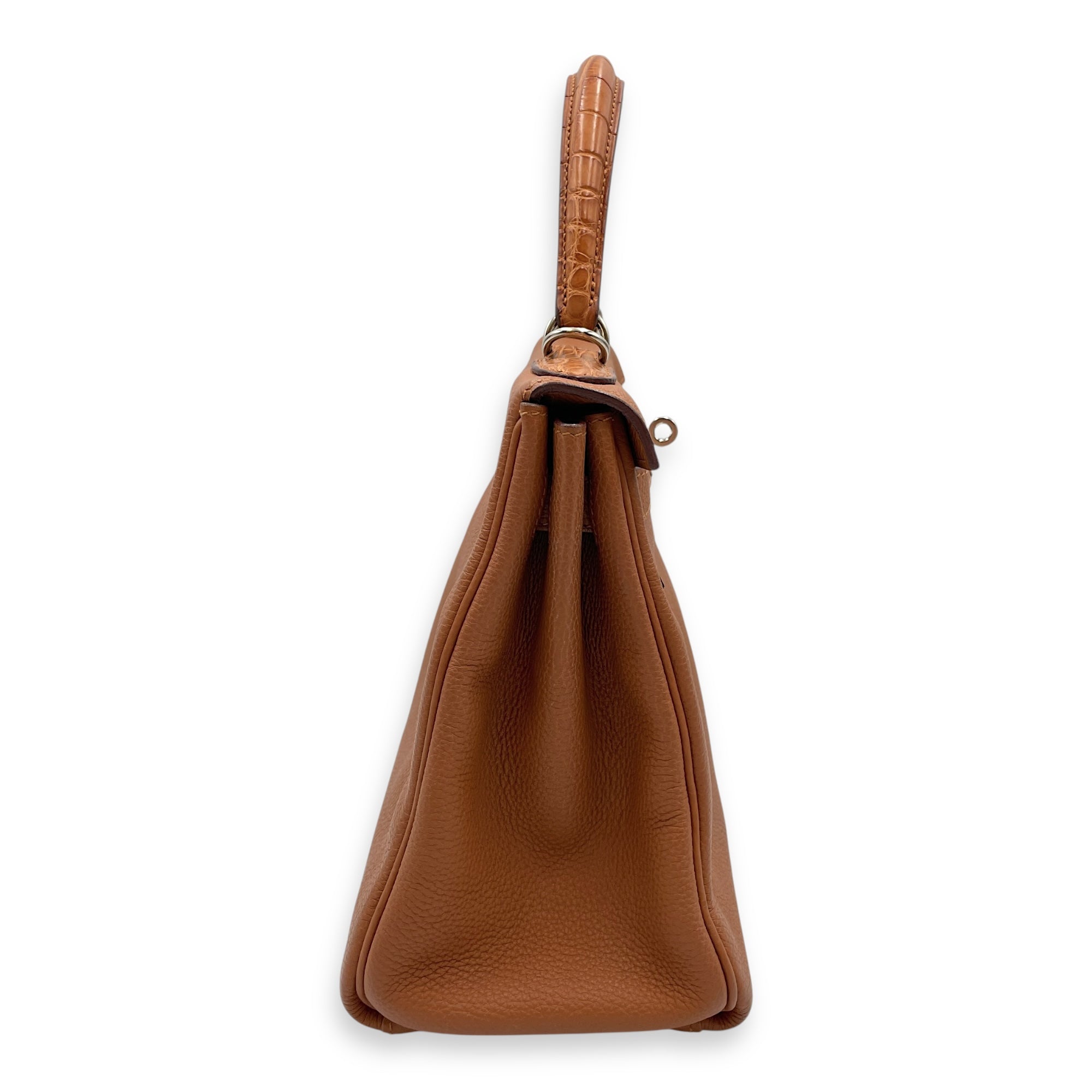 Kelly Touch 28 Gold in Togo/Matte Alligator, Palladium hardware