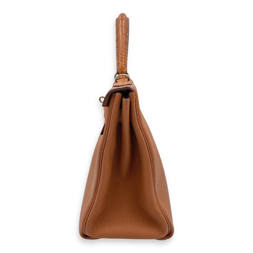 Kelly Touch 28 Gold in Togo/Matte Alligator, Palladium hardware