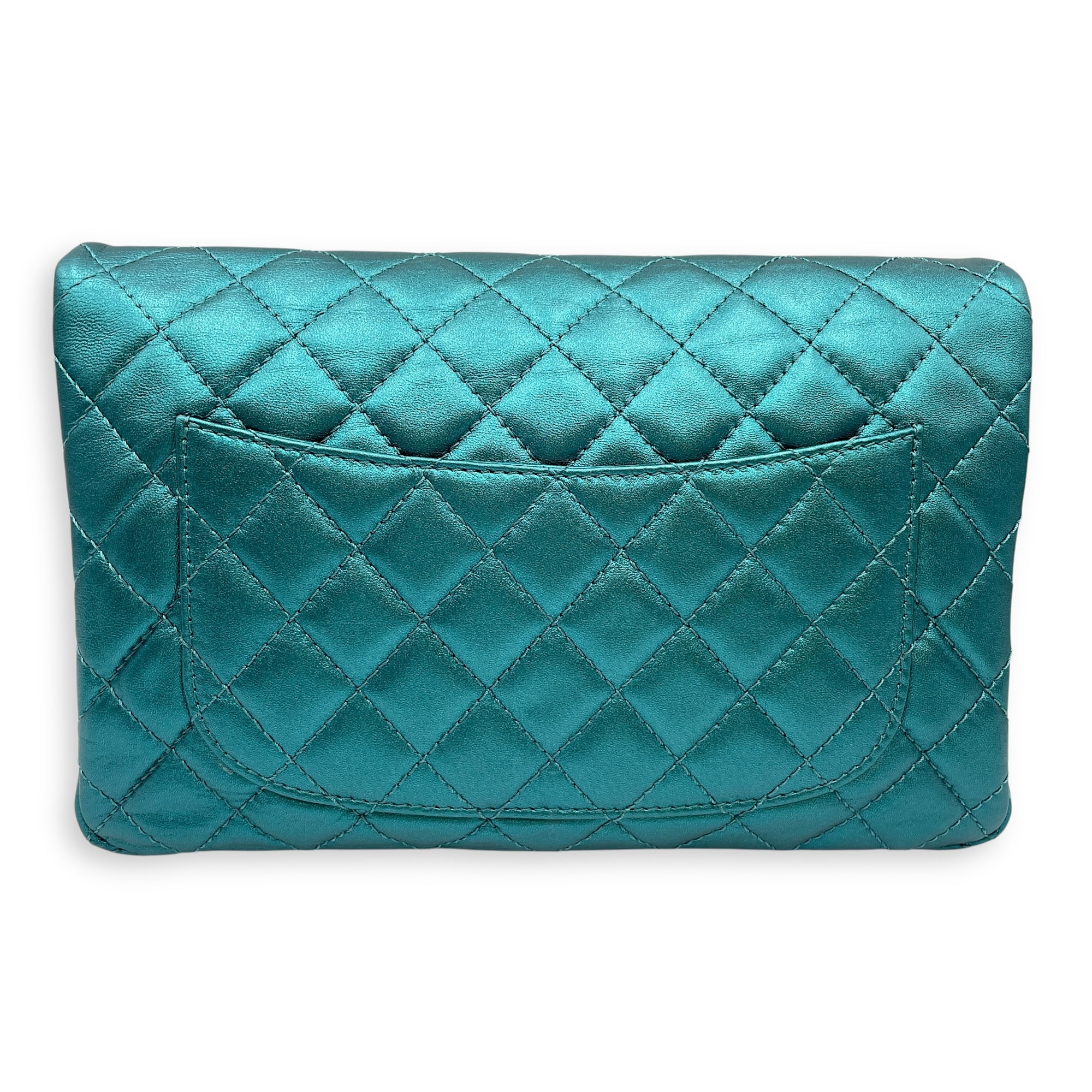 Reissue Seasonal Flap Metallic Green Shoulder Bag in Lambskin, Silver hardware
