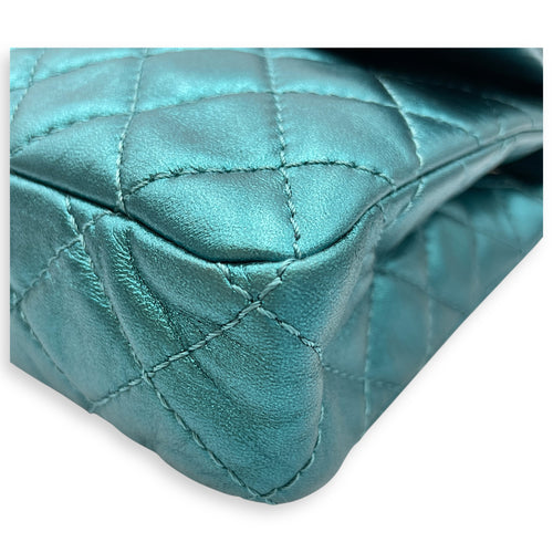 Reissue Seasonal Flap Metallic Green Shoulder Bag in Lambskin, Silver hardware