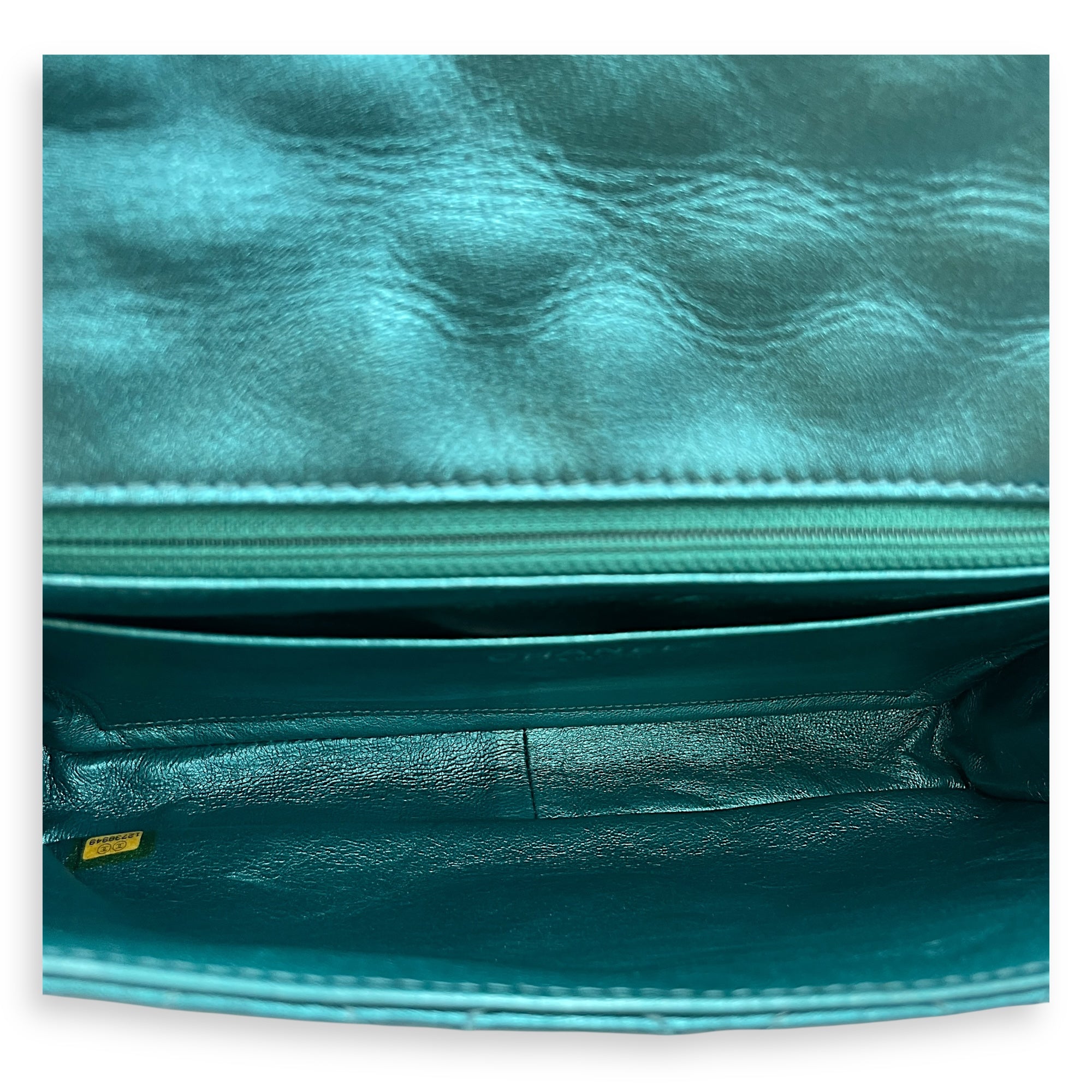 Reissue Seasonal Flap Metallic Green Shoulder Bag in Lambskin, Silver hardware