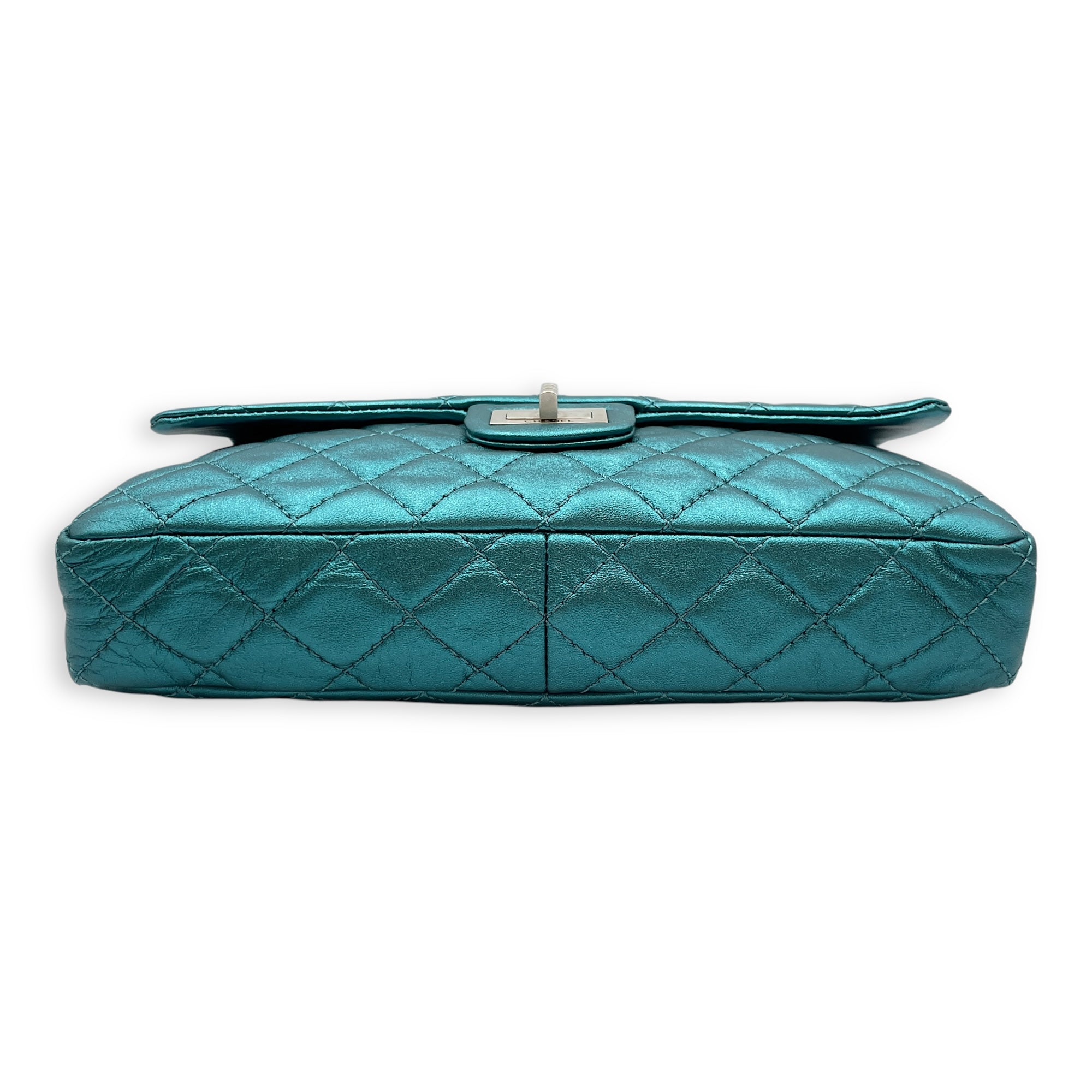Reissue Seasonal Flap Metallic Green Shoulder Bag in Lambskin, Silver hardware