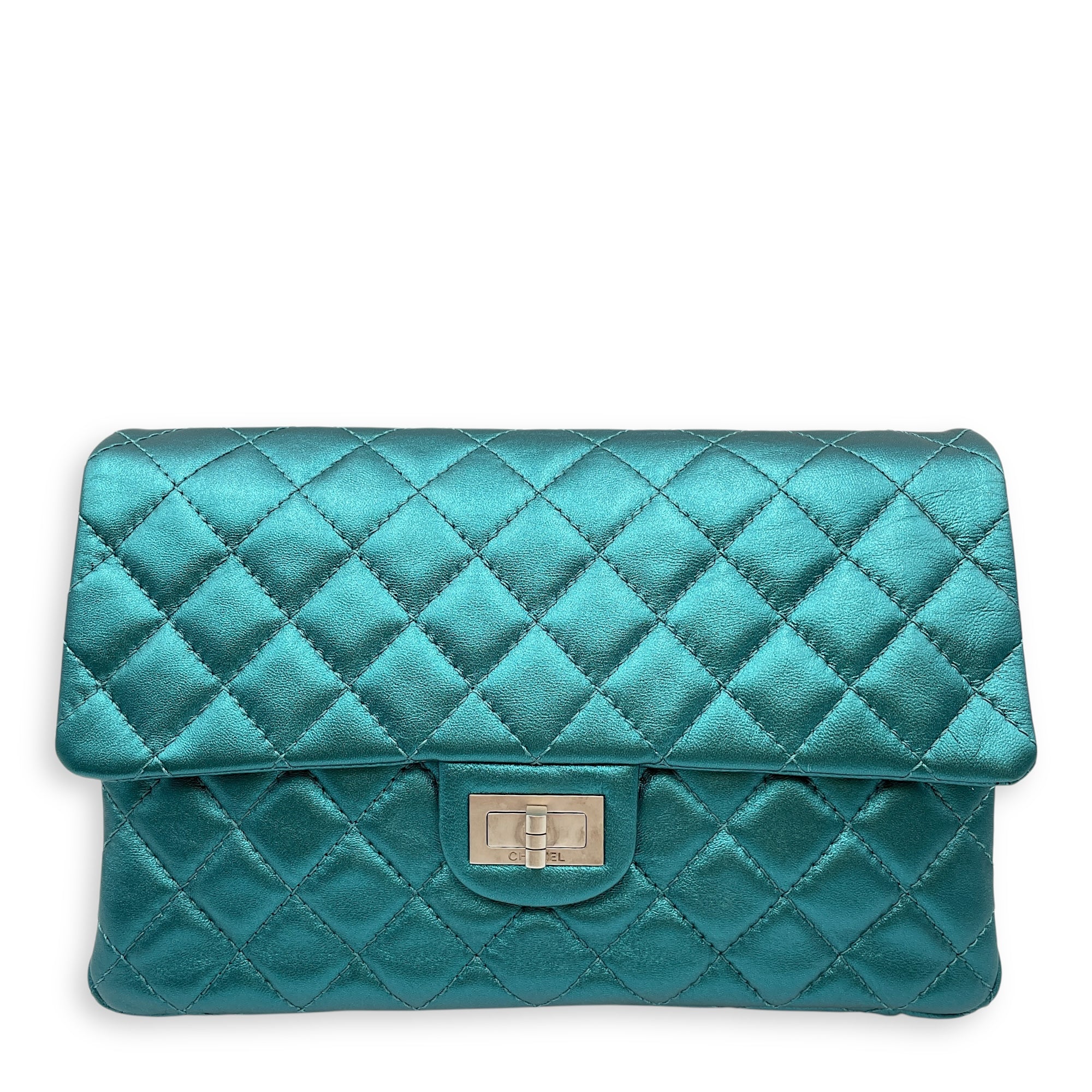 Reissue Seasonal Flap Metallic Green Shoulder Bag in Lambskin, Silver hardware